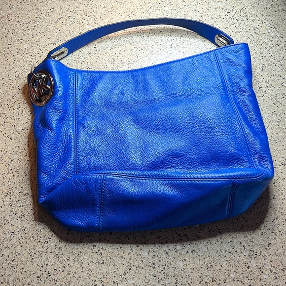 Michael Kors Blue Leather Shoulder Bag - Picture 1 of 5